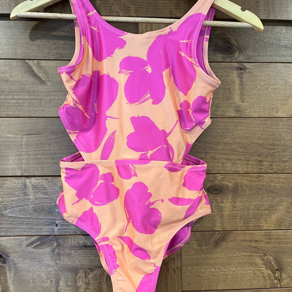 GAP Kids Pink and Orange Cutout Swimsuit - size L NWOT